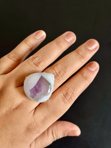 Heart Shaped Amethyst Gemstone Ring, 925 Sterling Silver Statement Ring, Amethyst Handmade Jewelry, Best Friend Gift
