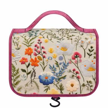 Floral Hanging Toiletry Bag for Women, Travel Makeup Bag Organizer,