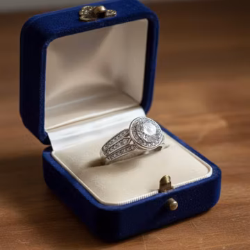 Edwardian Old European and Round Cut Diamond Art Deco Ring Vintage-style Halo Engagement Ring in 925 Sterling Silver Antique Milgrain Ring