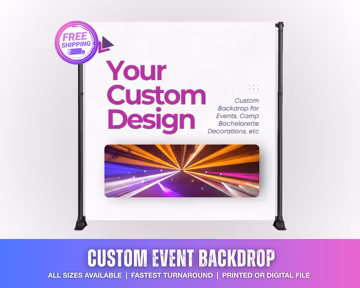 Custom Event Backdrop: Bachelorette, Wedding, Business Logo