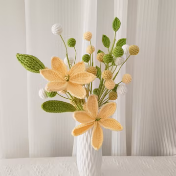 Crochet Flower Pattern :Lily/jam Bouquet,Plant crochet pattern Daisy Lily Rose Gift for Mother