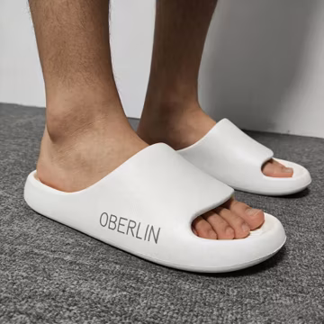 Custom Name Slippers with Side Print for Couples Lightweight White Slides for Home, Shower, Beach & Pool Slipper Personalized Gifts