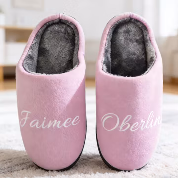 Personalized Name Slippers: Cozy Winter Indoor Shoes, Custom Family Gift