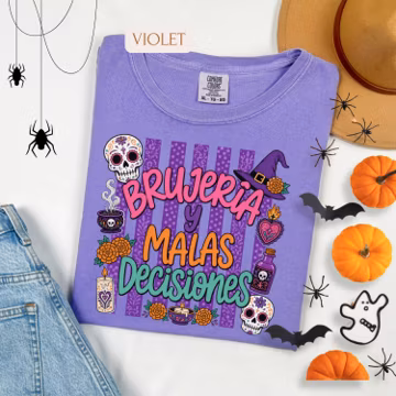 Funny Bruja Crewneck, Latina Halloween Pantasmas Tee,Cafecito y Chisme Shirt, Mexican Witch Sweatshirt,Spooky Season Comfort Colors T-Shirt