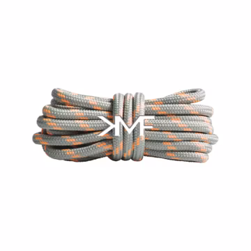 Silver Grey & Orange Rope Dual Pattern Boot 4.7mm Hiking Shoelaces Brand New Premium Quality Replacement Laces Ships From Florida USA