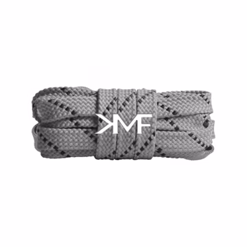 Silver Grey & Black Flat Pattern Double Threaded 8mm Shoelaces Brand New Premium Quality Replacement Laces Ships From Florida USA