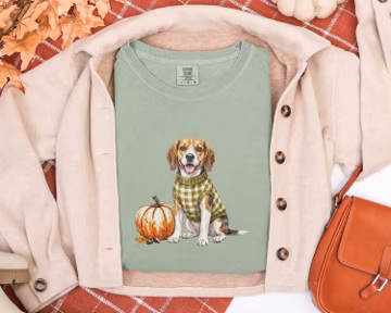 Beagle Autumn Pumpkin Dog Shirt, Beagle Shirt, Beagle Gifts, Beagle Mom Gifts, Festive Beagle Shirt, Fall Beagle Shirt