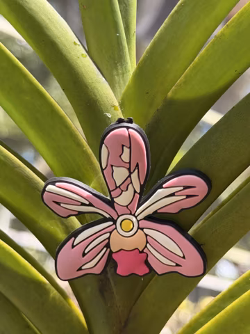 Pink Orchid Tote Bag Charm • Flower Purse Accessory • Beach Tote Decoration • Orchid Lover Gift • Plant Mom Gift