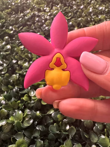 Hot Pink Cattleya Orchid Tote Bag Charm • Flower Purse Accessory • Beach Tote Decoration • Orchid Lover Gift • Plant Mom Gift
