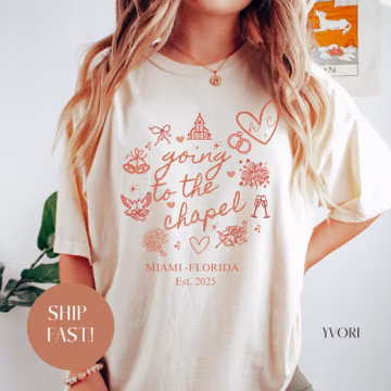Going to the chapel Shirt Comfort Colors®, Personalized Going to the Chapel Shirt, Fianceé Anounce Tee, Bachelorette Shirt, Bride Shirt
