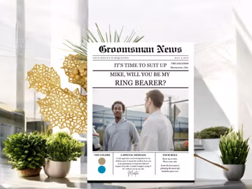 Groomsman Proposal Card: Newspaper Design Wedding Party Gift