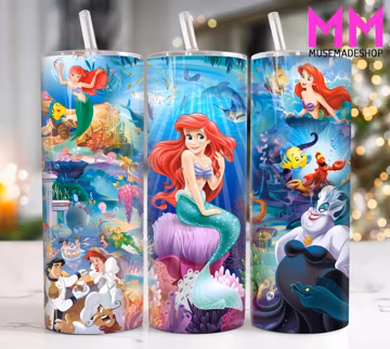 Cartoon Princess 20 oz Skinny Tumbler Png, Cartoon Characters 20oz Tumbler Png, Movies Characters Straight and Taper Tumbler Wrap