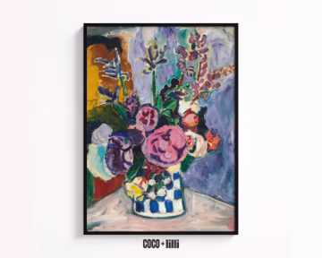 Henri Matisse Peonies Print • Colorful Floral Wall Art • Peony Still Life Painting
