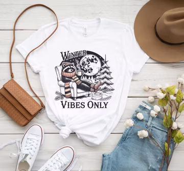 Cozy Winter Raccoon Shirt Chilling Raccoon Tee Perfect for Winter Lovers Soft and Warm Apparel Ideal for Raccoon Enthusiasts Beachy Top Y2K