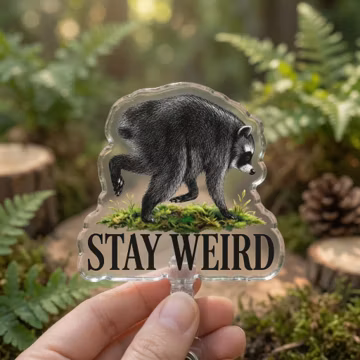 Jimothy Raccoon Badge Reel, Seattle Short Spine Raccoon ID Holder, Stay Weird Nurse Badge Reel, Animal Humor Badge Reel