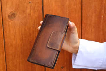 Handmade Leather For Samsung Galaxy Z Fold 8 Ultra : Vintage Wallet with Card Slots