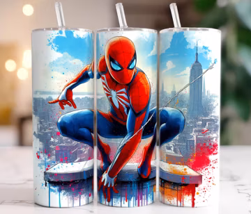 Spiderman Tumbler Wrap, 20oz Tumbler, Superhero Tumbler Wrap, Spiderman Watercolor Design Png, Tumbler Sublimation, Digital File