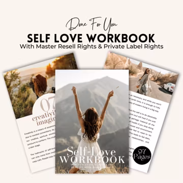 Self Love Workbook: Editable Canva Template (PLR/MRR)