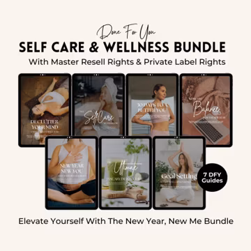 Wellness eBook Bundle: Self-Care Guides, MRR PLR (Digital Download)
