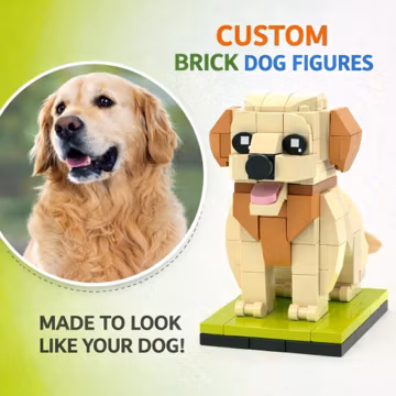 Custom Golden Retriever Brick Figurine: Personalized Pet Keepsake