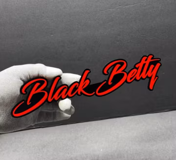 Custom Text Black Betty 3D Car Emblem (1PC) – Multicolor Acrylic Car Badge Decal Sport Offroad 4x4 Truck with Car-Safe Adhesive Easy Install