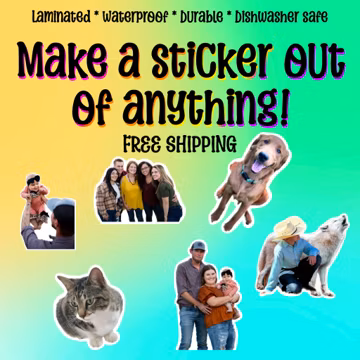 Custom photo stickers - personalized waterproof decals for laptops, mirrors, tumblers, and more