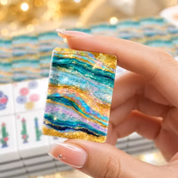Turquoise Tide American Mahjong Tiles (Traditional Porcelain Style)