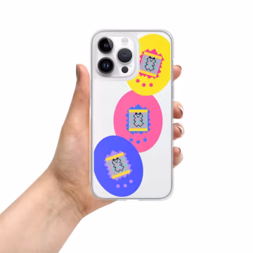 Bright Tamagotchi Stacked Clear Case for iPhone®