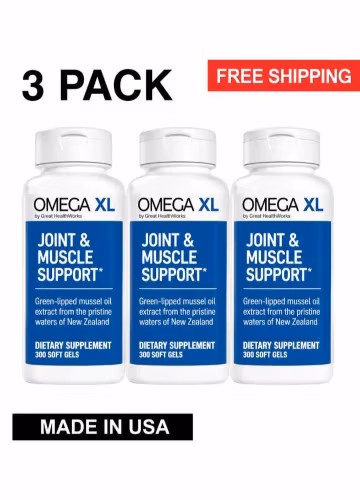 3 Pack 300 Softgels Omecga XL Green Lipped Mussel Joint Health Relief