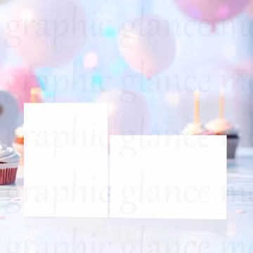 Two Card Mockup, Birthday Card mock, 5x7, 7x5, Horizontal & Vertical, Cards Mockup, Party Invitations, Invite, Stationary, Greeting Cards