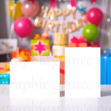 Two Card Mockup, Birthday Card mock, 5x7, 7x5, Horizontal & Vertical, Cards Mockup, Party Invitations, Invite, Stationary, Greeting Cards