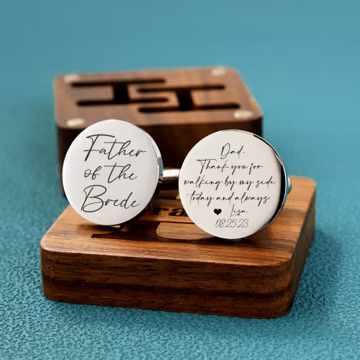 Personalised Father of the Bride gift Cufflinks, Custom Wedding Day Gifts, Father's Day gift, Thank you Wedding Gift, Gifts from Bride