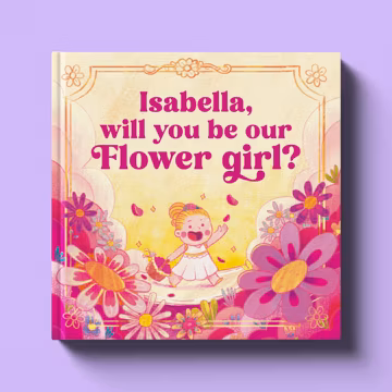 Personalized Pink Flower Girl Proposal Gift - Pink Will you be my Flower Girl Gift - Personalized Book