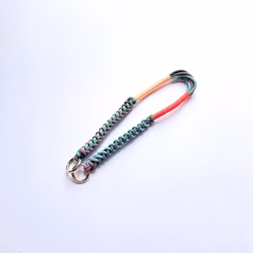 Handmade Braided Wristlet Lanyard: Colorful Phone Charm, Keychain