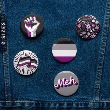 Subtle Asexual Pin Buttons | Set of 5 Ace Pride Pins