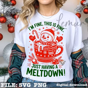 Funny Snowman SVG PNG, Meltdown Snowman Svg, Christmas Svg, Christmas Humor Svg, Funny Christmas Season Svg, Sarcastic Holiday Svg