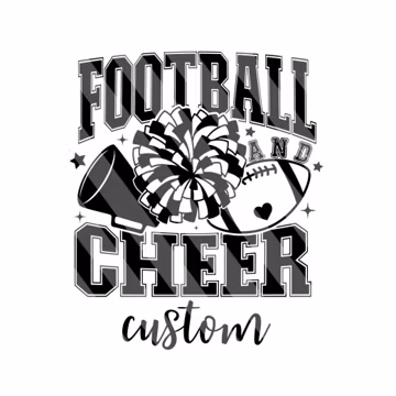 Football and Cheer Custom Svg Png, Custom Football Svg, Custom Cheer Svg, Football Mom Svg, Football Lover, Cheer Mom Svg, Football Season