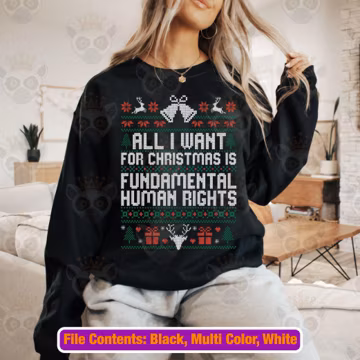 Women's Rights Png Svg, All I Want For Christmas Is Fundamental Human Rights, Feminist Quote Svg, Pro Choice, Feminist Svg, Christmas Svg