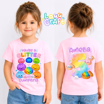 Personalized Dumpling Birthday T-Shirt: Squish Party Theme, All Sizes