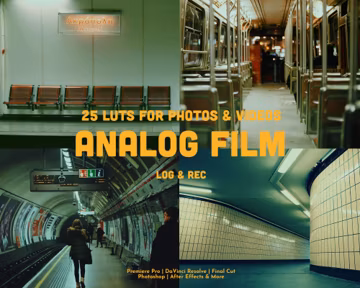 25 Vintage Film LUTs | Retro Color Grading Presets (Instant Download)