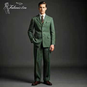 Men's 1930s Style Green Linen Safari Two Piece Suit, Linen Safari Suit , Summer Linen Safari Jacket, Green Linen Suit.
