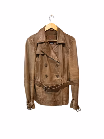 Vintage 90's Vestino Women's peacoat leather jacket Made in Pakistan 100% leather Brown