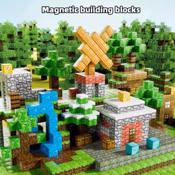 Kids DIY Magnetic Building Blocks STEM Toy Set (50 / 100 / 200 Pieces + 5 Figures)