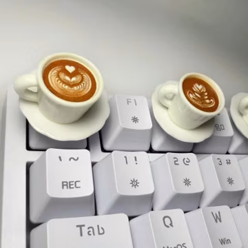 Coffee Cup Artisan Keycap – Handmade Keyboard Accessory