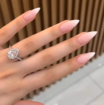 Press On Nails | Handmade Reusable Glue On Nails | Pink & White Ombre | Handmade Press on Nails