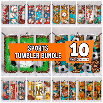 Sports 20 oz skinny tumbler bundle png, tumbler wrap png, western patterns 20 oz tumbler designs, tumbler bundle png, tumbler png download
