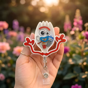 Forky Toy Story Shaker Badge Reel, Cute Nurse Badge Clip, Disney Inspired Retractable Badge Reel, Funny Spork Badge Reel, RN ID Badge Holder