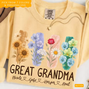 Great Grandma Sweatshirt, Great Grandma Gifts, Mother in Law Gift, Pregnancy Announcement Gift, Custom Great Grandma Sweater Comfort Colors