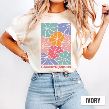 Choose Kindness Floral Teacher Shirt, Comfort Colors Boho Tee, Motivational Back to School T-Shirt, Be Kind Shirt, Teacher Appreciation Gift