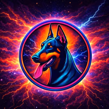 Doberman Patch Printed Embroidered Base Iron-on/Sew-on Applique for Backpack Clothing Denim Jeans Jacket, Dog Puppy K9 Canine Neon Colorful